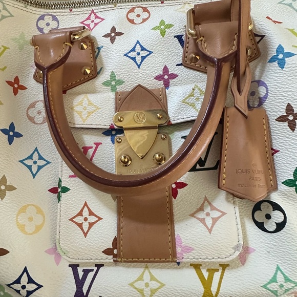 Louis Vuitton Speedy 30 Bag in Multicolored White. - Picture 6 of 14